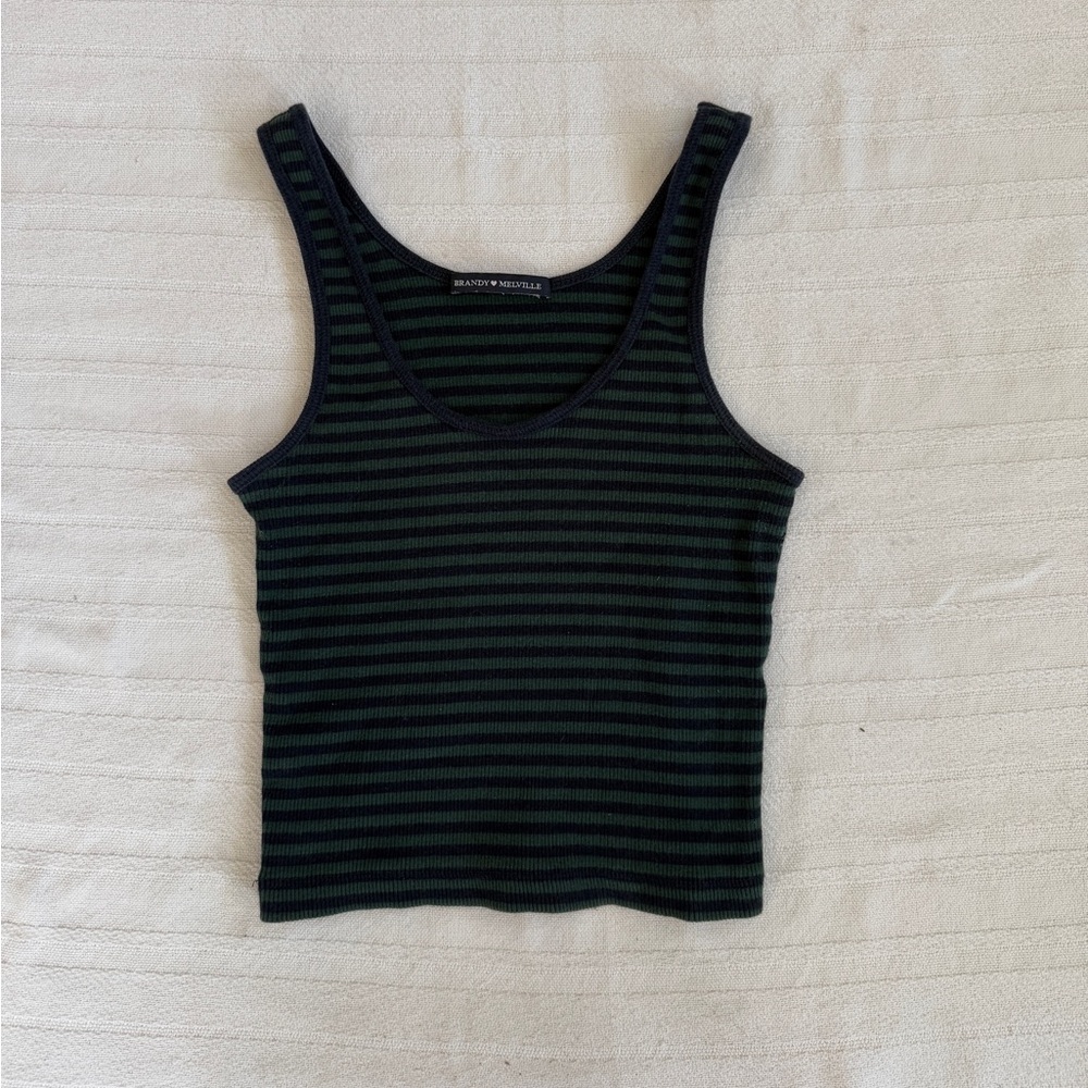 COPY - Brandy Melville Black and Gray Ribbed Crop Tank Top